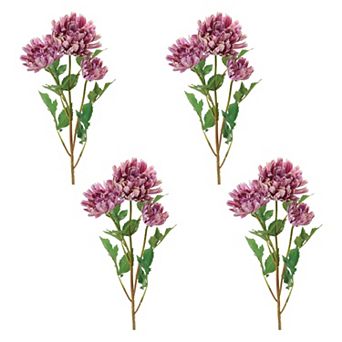Set of 4 Chrysanthemum Floral Sprays for Tablescapes, Mantels, Entryways, and Home Décor