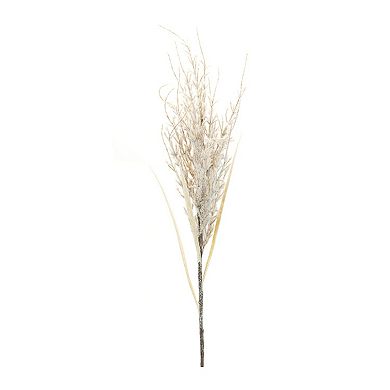 Set of 6 Flocked Twig Branches with Wired Stems for Christmas Garlands and Arrangements