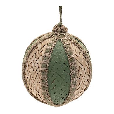 Wicker Ball Christmas Ornaments Set of 4, Farmhouse Woven Tree Décor