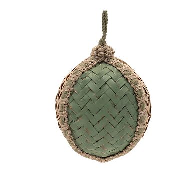 Wicker Ball Christmas Ornaments Set of 4, Farmhouse Woven Tree Décor