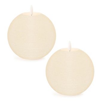 Flameless LED Round Candle Set of 2, Remote Controlled for Mantel, Table, or Holiday Decor