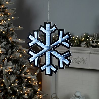 Plug-In Lighted Snowflake with Endless Glow Effect for Christmas Mantels, Tables, and Entryways