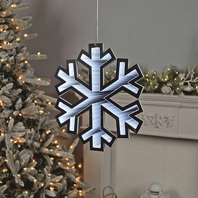 Plug-In Lighted Snowflake with Endless Glow Effect for Christmas Mantels, Tables, and Entryways