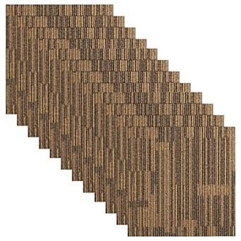12 Pack Modular Carpet Tile Set with Adhesive Stickers for Playrooms, and Bedrooms