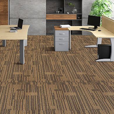 12 Pack Modular Carpet Tile Set with Adhesive Stickers for Playrooms, and Bedrooms