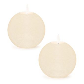 Flameless Round Candle Set of 2, Remote Controlled, Battery Operated for Seasonal Home Decor