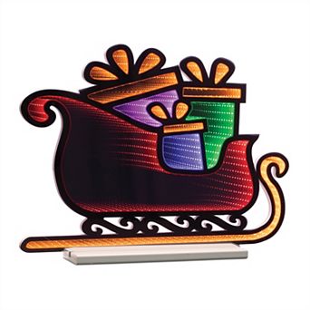 Lighted Sleigh with Packages Decoration with Infinity Light Effect Indoor, Covered Outdoor Display