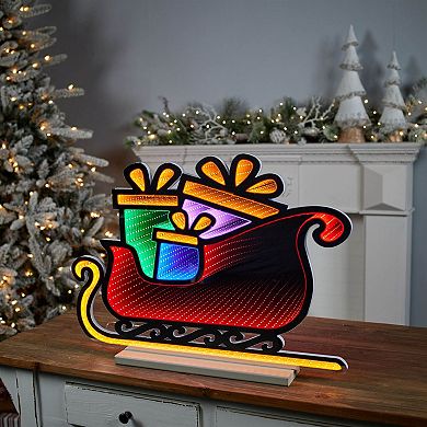 Lighted Sleigh with Packages Decoration with Infinity Light Effect Indoor, Covered Outdoor Display