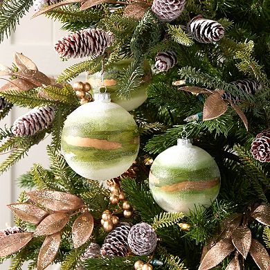 Glass Christmas Ball Ornaments Set of 6 Holiday Tree Decorations