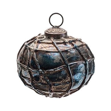 12-Piece Distressed Mercury Glass Ornament Set with Ball and Cone Shapes for Holiday Decor
