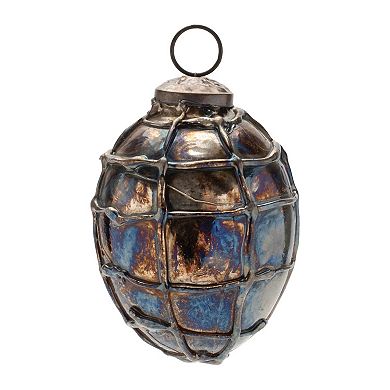 12-Piece Distressed Mercury Glass Ornament Set with Ball and Cone Shapes for Holiday Decor
