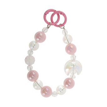 Moon Phone Charm Light Pink Clear 1 pc