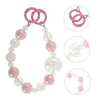 Moon Phone Charm Light Pink Clear 1 Pc
