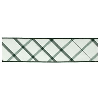 Plaid Wired Ribbon Cotton and Iron for Holiday Wreaths, Garlands, Gift Wrapping, and DIY Crafts