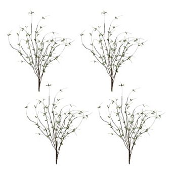 Set of 4 Mini Leaf Branch Sprays for Tall Vases, Floor Arrangements, and Home Decor