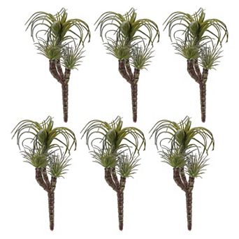 Set of 6 Air Plant Succulent Picks for Vases, Wreaths, Garlands, Mantels, and Entryway Decor