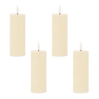 Battery Operated LED Pillar Candles Set of 4 with Remote, Flickering Indoor Table Centerpiece