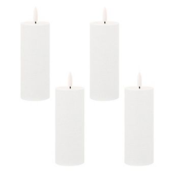 Battery Operated LED Pillar Candles Set of 4 with Remote, Flickering Indoor Table Centerpiece