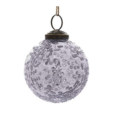 6pc Glass Ball Ornaments, Distressed Finish Christmas Tree Hanging Decorations
