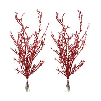 Set of 2 Artificial Berry Bundles for Vases, Porch Pots, Wreaths, Garlands, Holiday Arrangement
