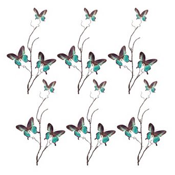 Set of 6 Butterfly Twig Sprays for Vases, Wreaths, Garlands, and Floral Displays