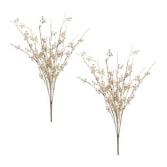 Set of 2 Artificial Iced Berry Sprays for Wreaths, Garlands, and Seasonal Arrangements