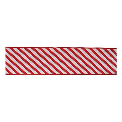 2pc Polyester Wired Holiday Ribbons with Vibrant Striped Design for Wreaths, Garlands, Gift Wrapping