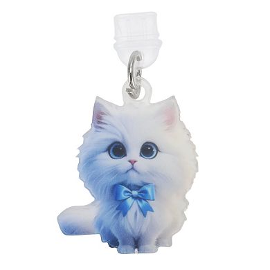 Cat Pendants Dust Plug Charm for Type-C White 2 Pcs