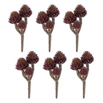 Set of 6 Succulent Plant Picks for Vases, Wreaths, Garlands, Entryways, and Home Decor