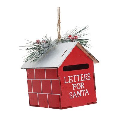 2-Piece Frosted Mailbox Ornament Set for Christmas Tree, Wreath, and Garland Decor