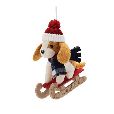 6-Piece Plush Winter Sport Dog Ornament Set for Festive Holiday Tree Displays