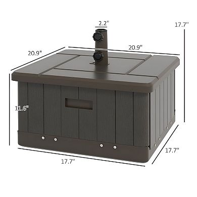 Outdoor Umbrella Base Table Planter Combo with Adjustable Knobs