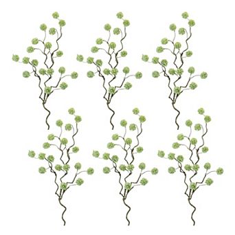 Set of 6 Snowball Floral Branches for Vases, Wreaths, Garlands, and Centerpieces