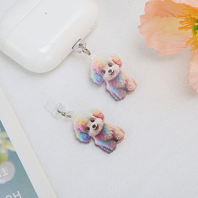 Dog Pendants Dust Plug Charm for Lightning Colorful 2 Pcs