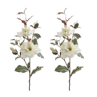 Set of 2 Magnolia Sprays for Vases, Wall Baskets, and Home Decor