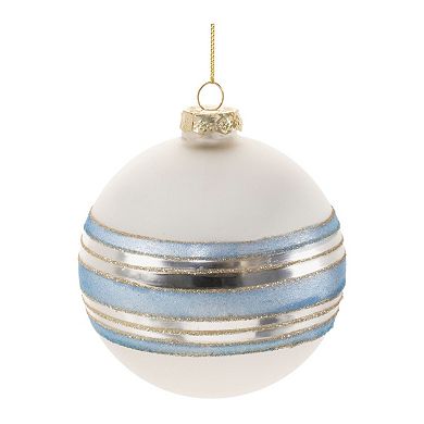 Frosted Glass Christmas Ball Ornaments Set of 6 Holiday Tree Decorations