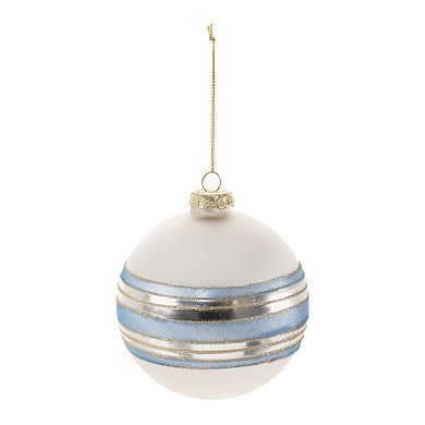 Frosted Glass Christmas Ball Ornaments Set of 6 Holiday Tree Decorations