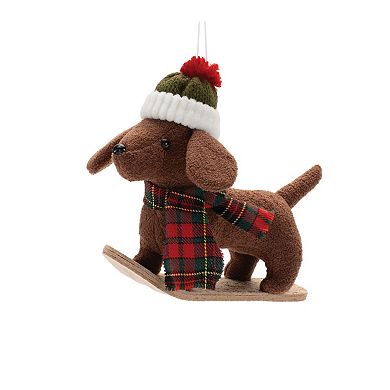 6-Piece Plush Winter Sport Dog Ornament Set for Christmas Tree and Holiday Decorating