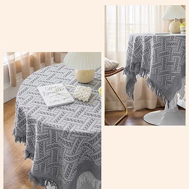 Tablecloths with Tassel, Table Cover for Indoor and Outdoor 51.18"x47.24"