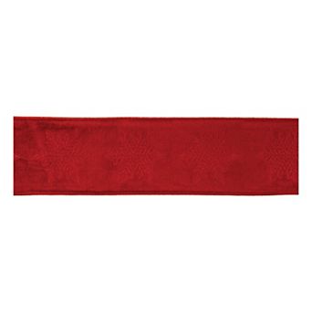 Wired Polyester Ribbon with Embroidered Snowflake Design for Wreaths, Garlands, and Gift Wrapping