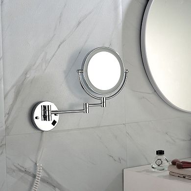 Wall Mount Bathroom Mirror with 3X Magnification LED Touch Light Vanity Mirror