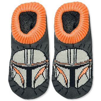 Boys 8-14 The Mandalorian Fuzzy Babba Slipper Socks Stretchy Cozy Cuff