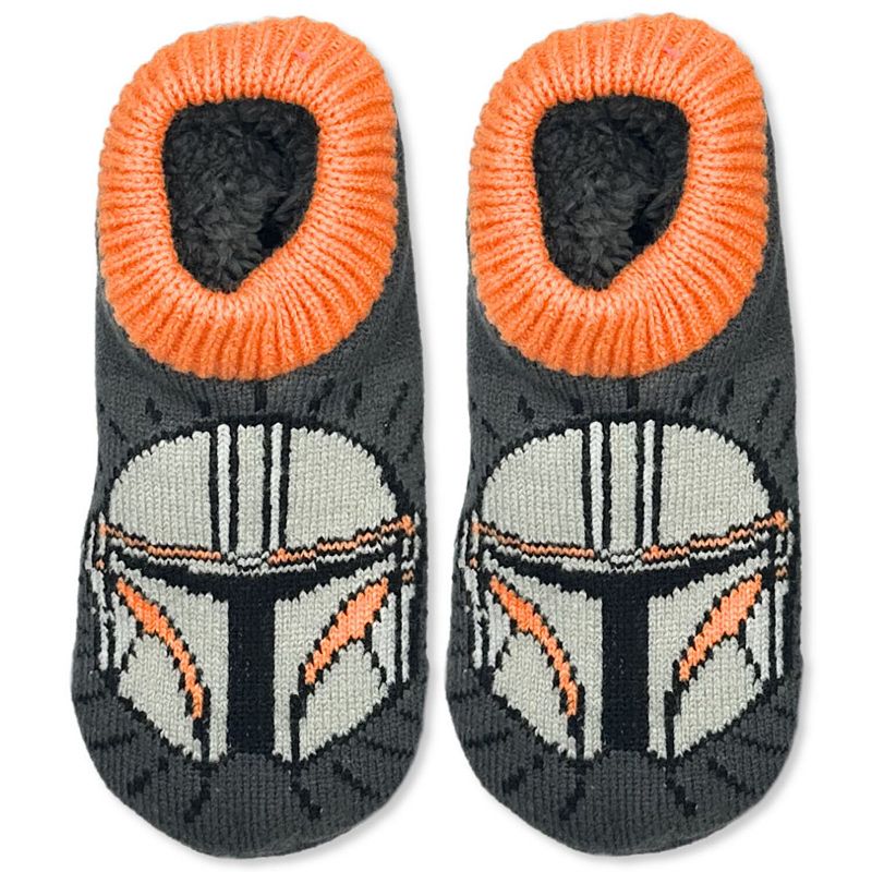 Boys 8-14 The Mandalorian Fuzzy Babba Slipper Socks Stretchy Cozy Cuff