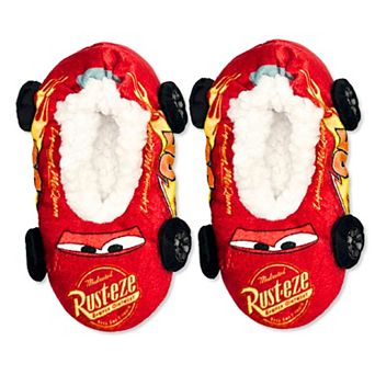 Boys Disney / Pixar's Cars Fuzzy Babba Slipper Socks With 3D Wheels
