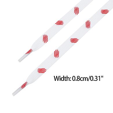 Flat Shoe Laces Scratch Pattern Colored Print Sneakers Shoelaces for Sneakers 1 Pair 55.1"