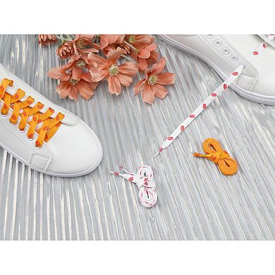 Flat Shoe Laces Scratch Pattern Colored Print Sneakers Shoelaces for Sneakers 1 Pair 55.1"
