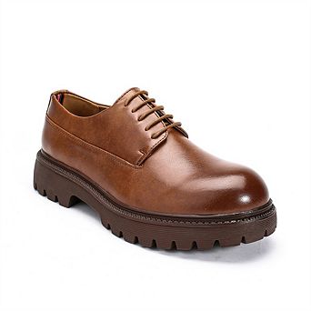 Men's Derby Shoes - Round Toe Lace-Up Classic Business Casual Shoes