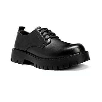 Men's Derby Shoes - Chunky Platform Round Toe Business Casual Shoes