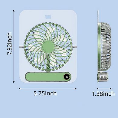 Portable Foldable USB Desk Fan, 4-Speed, Wall-Mountable for Home Office