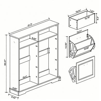 Shoe Cabinet with 4 Flip Drawers & 2 Top Drawers, Adjustable Shelves, for Entryway Hallway